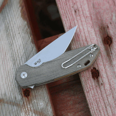 GiantMouse ACE Corta	Green Canvas Folding Knife - NORTH RIVER OUTDOORS