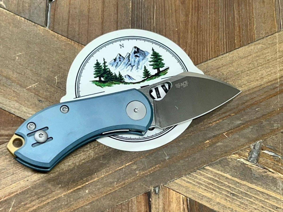 GiantMouse ACE Nibbler Semi-Custom Titanium 20cv Folding Knife - NORTH RIVER OUTDOORS