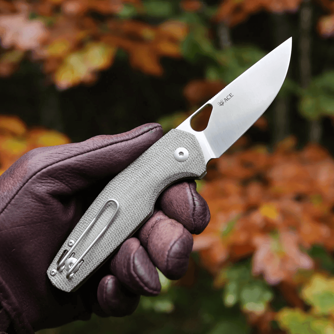 GiantMouse ACE Nimbus V2 Green Canvas Folding Knife - NORTH RIVER OUTDOORS