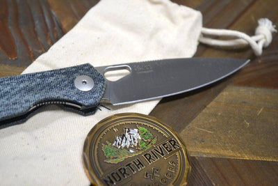 GiantMouse ACE REO Folding Knife 3.325" MagnaCut Stonewashed Drop Point Denim - NORTH RIVER OUTDOORS