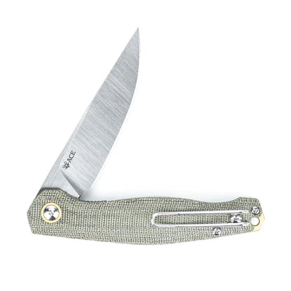 GiantMouse ACE Sonoma V2 Green Canvas Micarta Folding Knife - NORTH RIVER OUTDOORS