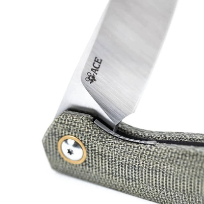 GiantMouse ACE Sonoma V2 Green Canvas Micarta Folding Knife - NORTH RIVER OUTDOORS