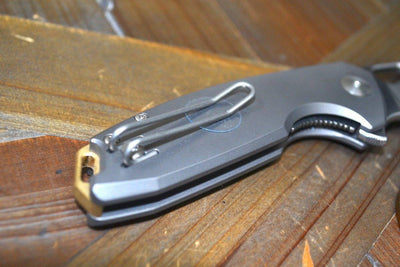 GiantMouse ACE Tribeca Flipper Knife 2.875" MagnaCut Stonewashed Titanium Handles (Italy) - NORTH RIVER OUTDOORS