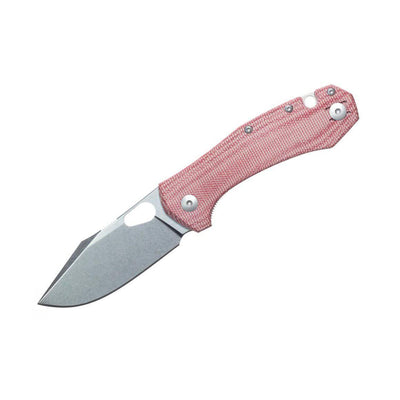 GiantMouse Atelier Folding Knife 2.875" Elmax Satin Blade Red Canvas Micarta (Italy) - NORTH RIVER OUTDOORS