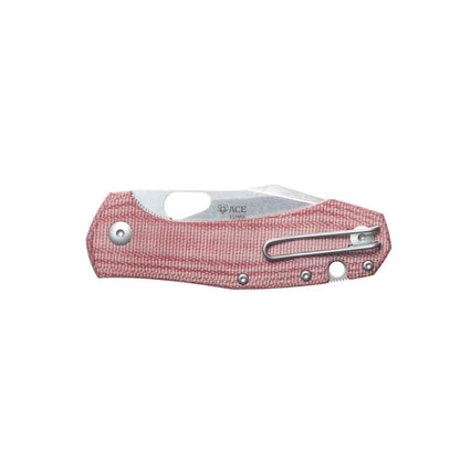 GiantMouse Atelier Folding Knife 2.875" Elmax Satin Blade Red Canvas Micarta (Italy) - NORTH RIVER OUTDOORS