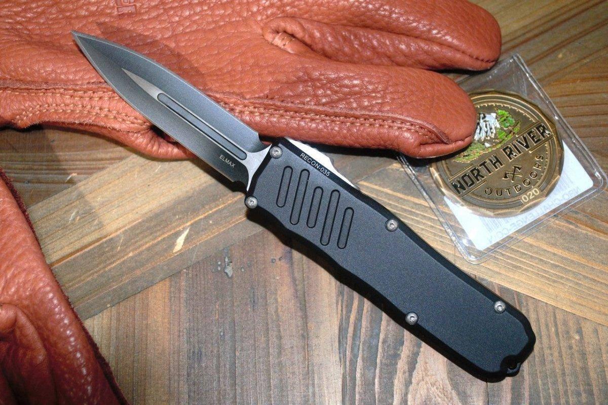 Guardian Tactical RECON-035 93231 Two Tone Black DE Plain Auto Knife 3.3" - NORTH RIVER OUTDOORS
