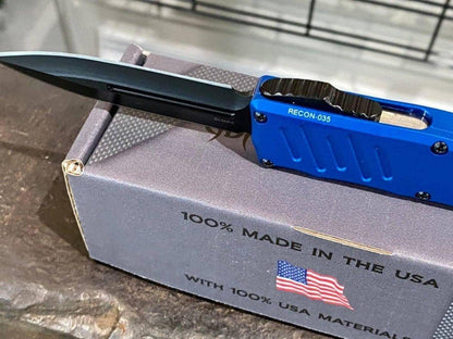 Guardian Tactical Recon-035 94131 D/E Auto Blue Black Tactical Knife (3.25") - NORTH RIVER OUTDOORS