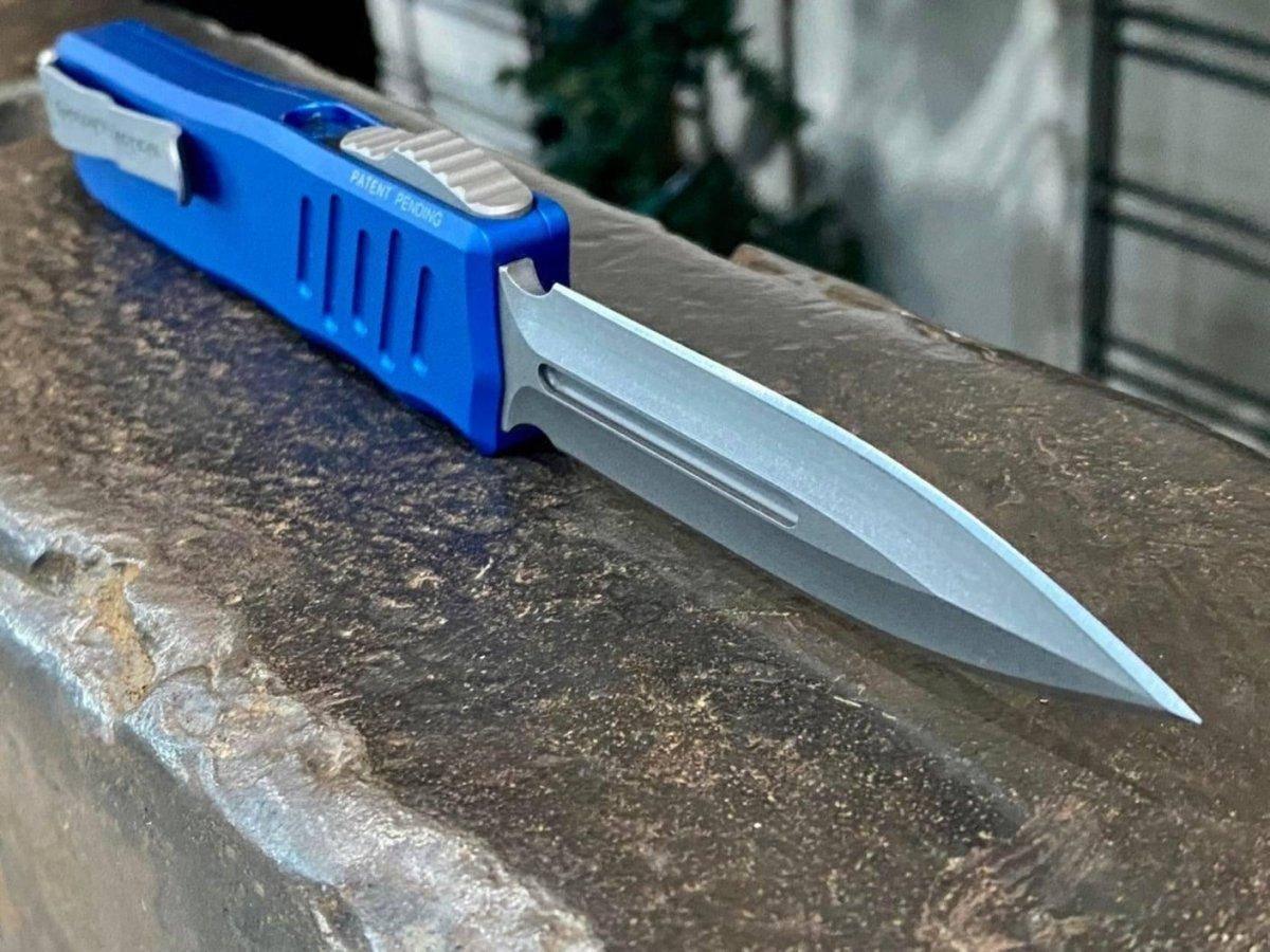 Guardian Tactical RECON-035 94531 Blue Auto Knife 3.3" Dagger Stonewash - NORTH RIVER OUTDOORS