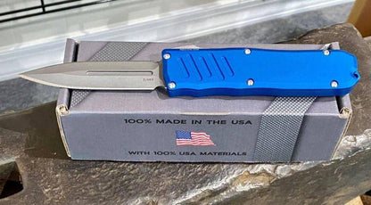 Guardian Tactical RECON-035 94531 Blue Auto Knife 3.3" Dagger Stonewash - NORTH RIVER OUTDOORS