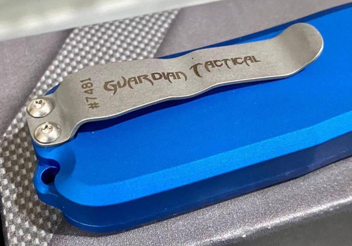 Guardian Tactical RECON-035 94531 Blue Auto Knife 3.3" Dagger Stonewash - NORTH RIVER OUTDOORS