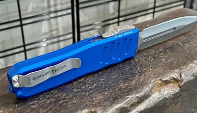 Guardian Tactical RECON-035 94531 Blue Auto Knife 3.3" Dagger Stonewash - NORTH RIVER OUTDOORS