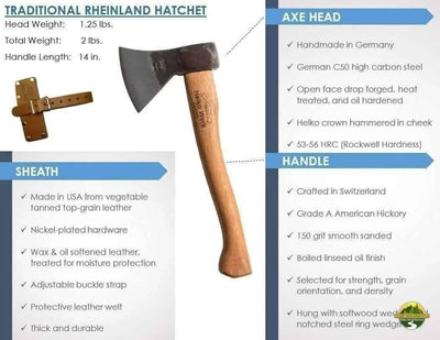 Helko Werk Rheinland Hatchet Deluxe Sheath - NORTH RIVER OUTDOORS