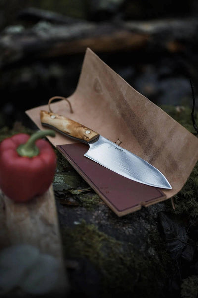 Helle Dele Premium Outdoor Chef Knife Curly Birch (6.30" 12C27) - NORTH RIVER OUTDOORS
