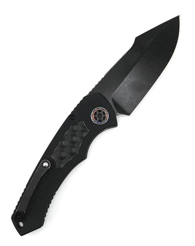 Heretic Auto Pariah H048-8A Battleworn Black SE MagnaCut Blade Bubble Inlays Flamed Pivot Collars - NORTH RIVER OUTDOORS