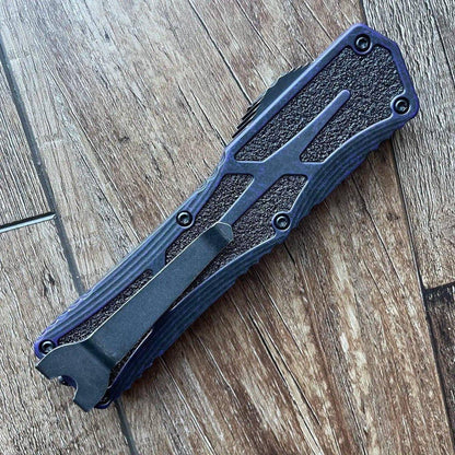 Heretic Colossus OTF Breakthrough Purple Aluminum 3.5" Battleworn Drop Point H039-14A-BRKPU - NORTH RIVER OUTDOORS