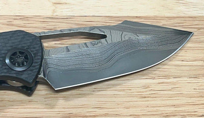 Heretic Custom Pariah Manual V2 Wood Grain San Mai Carbon Fiber Abalone Inlay (Blade Show) - NORTH RIVER OUTDOORS