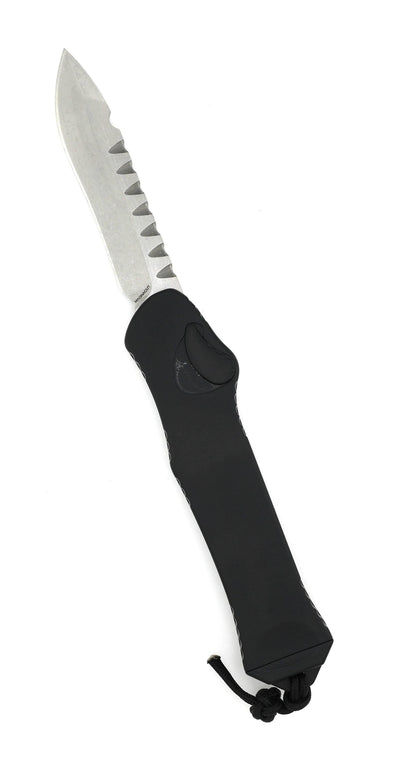 Heretic Hydra V3 H008-2A Black Aluminum Handle & Stonewash Recurve MagnaCut Knife - NORTH RIVER OUTDOORS