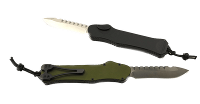 Heretic Hydra V3 H008-2A Black Aluminum Handle & Stonewash Recurve MagnaCut Knife - NORTH RIVER OUTDOORS