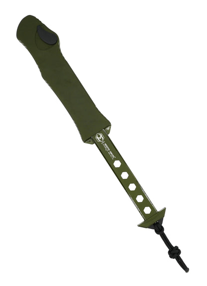 Heretic Hydra V3 H008-6A-GRN OD Green Aluminum Handle & Stonewash Recurve MagnaCut Knife - NORTH RIVER OUTDOORS