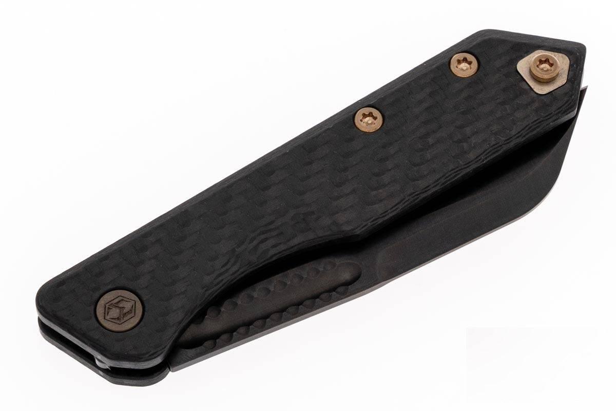 Heretic Jinn Knife DLC Wharncliffe MagnaCut Carbon Fiber Bronze Hardware & Clip - NORTH RIVER OUTDOORS
