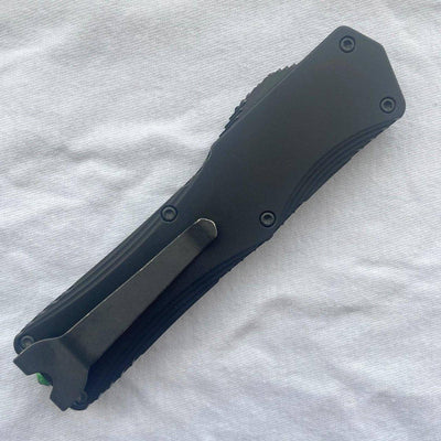 Heretic Knives Colossus T/E Blade Show '23 Black Slab Handle w/ Deep Engraved Heretic Green Logo Battle Black Blade - NORTH RIVER OUTDOORS