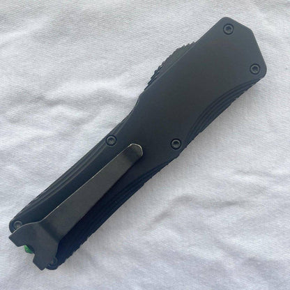 Heretic Knives Colossus T/E Blade Show '23 Black Slab Handle w/ Deep Engraved Heretic Green Logo Battle Black Blade - NORTH RIVER OUTDOORS