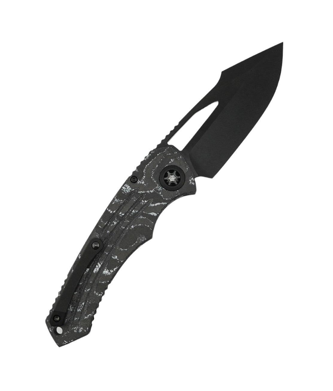Heretic Knives H046-6A-WT/CC Pariah Manual DLC White Camo Carbon Chassis - NORTH RIVER OUTDOORS