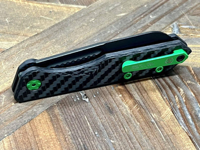 Heretic Knives Jinn Carbon Fiber w/ Toxic Green Hardware & DLC H013-6A-CFTX - NORTH RIVER OUTDOORS