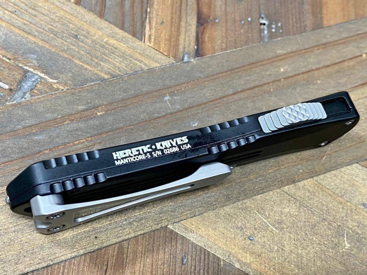 Heretic Knives Manticore S D/E Black Handle Stonewash Blade H024-2A - NORTH RIVER OUTDOORS