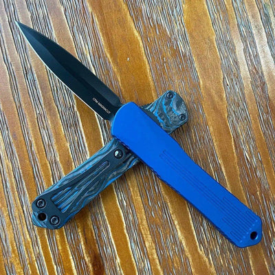 Heretic Knives Manticore S D/E Blue Camo Carbon Blue Handle DLC Blade H024-6A-BLU/CF - NORTH RIVER OUTDOORS