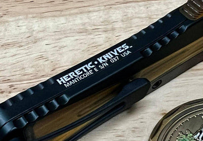Heretic Manticore E Black Handle w/ Ultem Inlays & DLC MagnaCut Double Edge (USA) - NORTH RIVER OUTDOORS