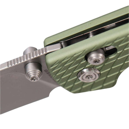 Vosteed Raccoon Crossbar Lock Knife 3.25" Nitro-V Blade & Green Aluminum Handle A0514 - NORTH RIVER OUTDOORS