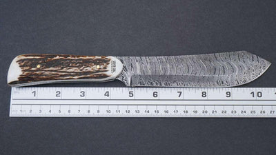 Silver Stag Happy Camper Damascus Fixed Blade Knife - NORTH RIVER OUTDOORS