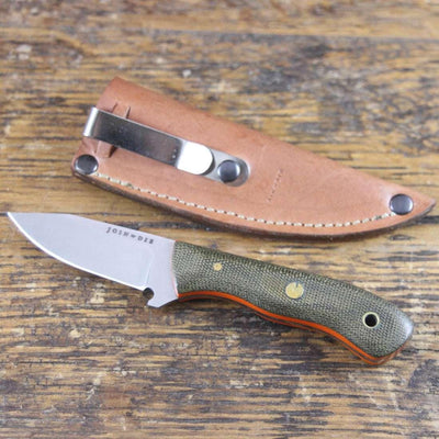 Join or Die Rimfire Fieldmate Fixed Blade Knife Green Micarta Blaze Orange G10 (2.5") - NORTH RIVER OUTDOORS