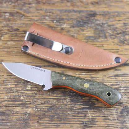 Join or Die Rimfire Fieldmate Fixed Blade Knife Green Micarta Blaze Orange G10 (2.5") - NORTH RIVER OUTDOORS