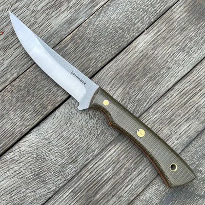 Join or Die Blueridge Bird and Trout Knife Rimfire Green Canvas Micarta Orange G-10 (USA)