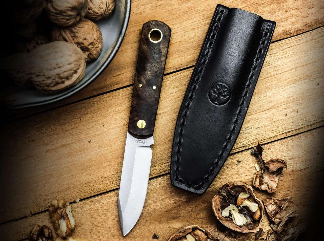 Boker Lucas Burnley Barlow BFF Fixed Blade Knife 2.76" AEB-L Satin Clip Point Walnut Handle - NORTH RIVER OUTDOORS