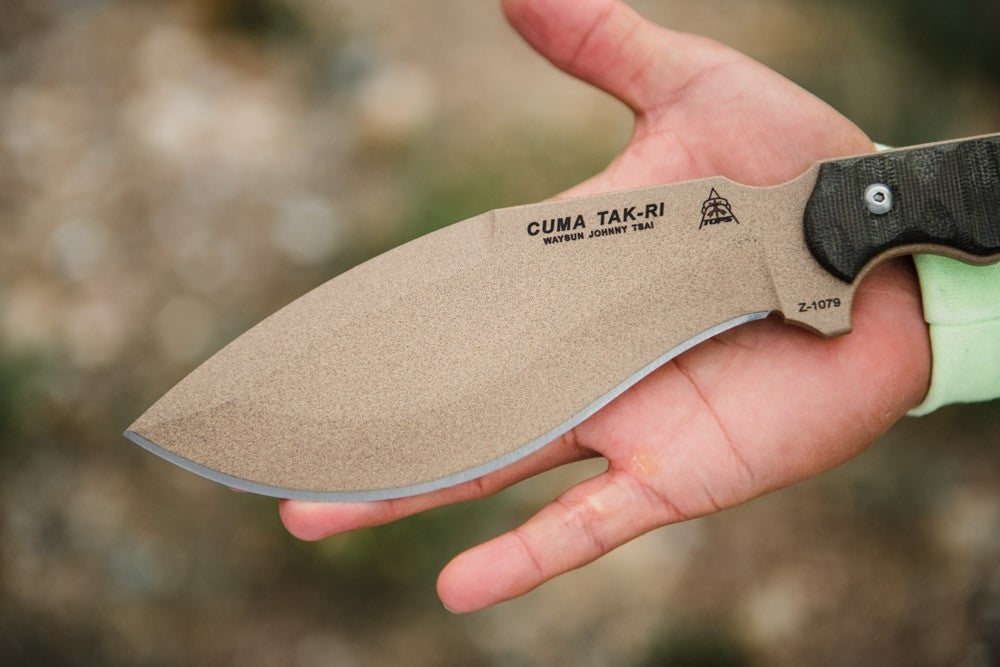 TOPS Knives CUMA TAK-RI 3.5 Fixed 7" Tan Kukri Blade Micarta Onlays Nylon Sheath from NORTH RIVER OUTDOORS