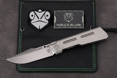 Poikilo Blade Marlin Frame Lock Knife Pearlescent SW Ti (3.7" Pearlescent SW)