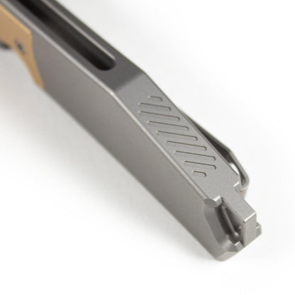 GiantMouse GMX Limited #22 Folding Knife S90V Titantium Brass Bolster (Rare) - NORTH RIVER OUTDOORS