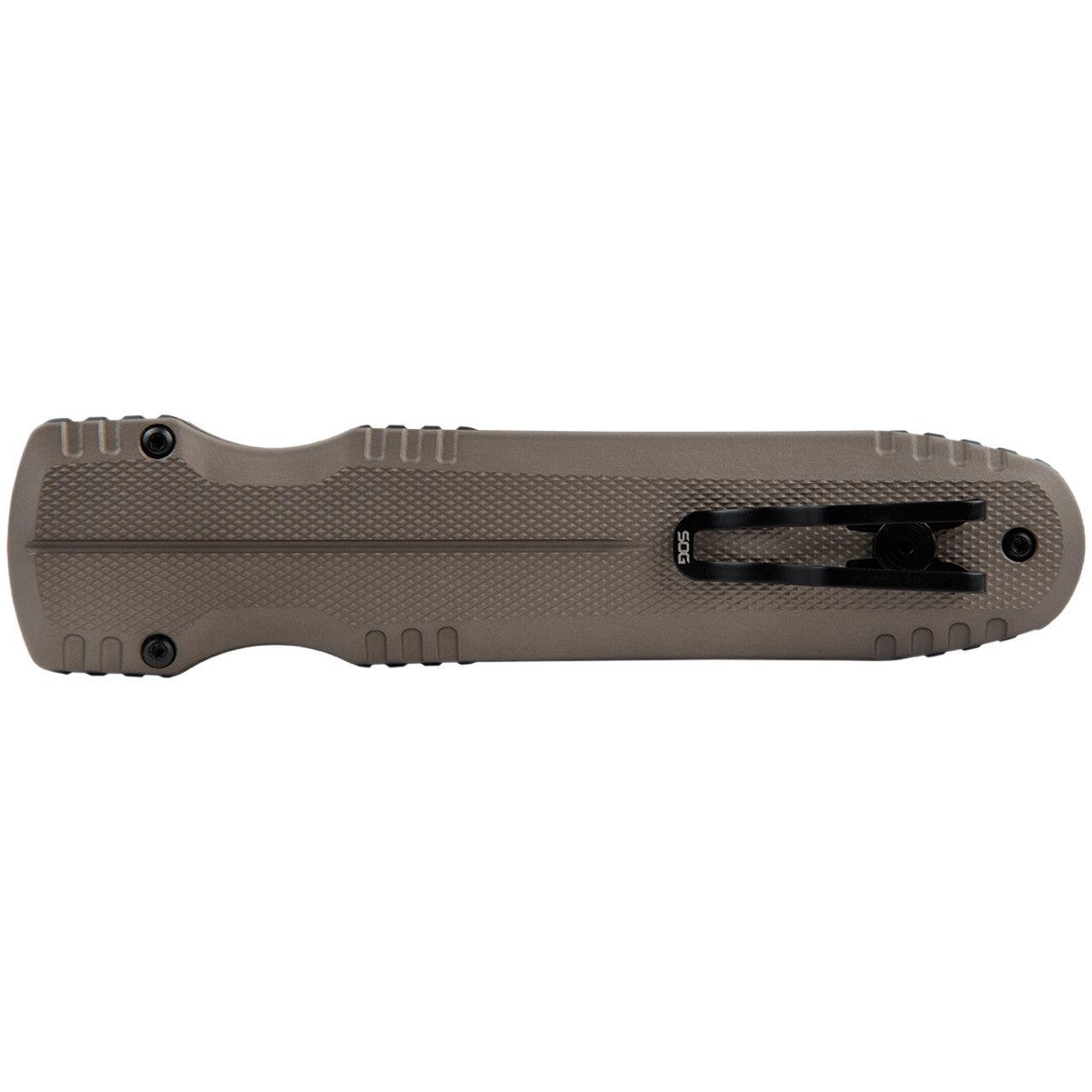 SOG Pentagon OTF Knife Black Blade FDE Handle 3.75" S35VN - NORTH RIVER OUTDOORS