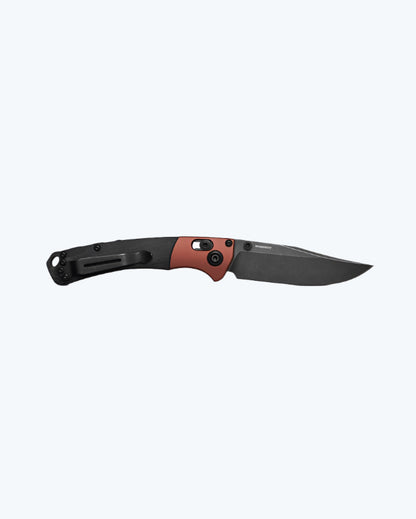 Benchmade Hunt Mini Crooked River Axis Lock Folding Knife 3.4" CPM-MagnaCut Black Stonewashed Black Canvas Micarta Burnt Copper Aluminum Bolsters - NORTH RIVER OUTDOORS