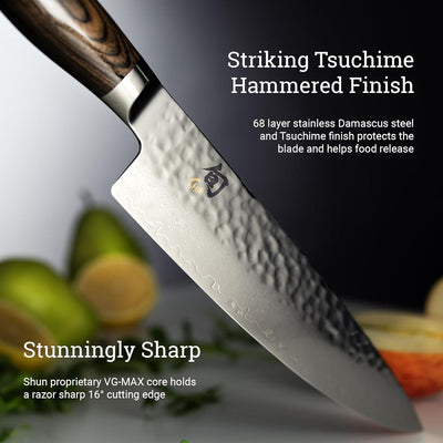 Shun Premier 8" Chef's Knife Handcrafted Japanese Kitchen Knife VG-MAX Core with Damascus - NORTH RIVER OUTDOORS