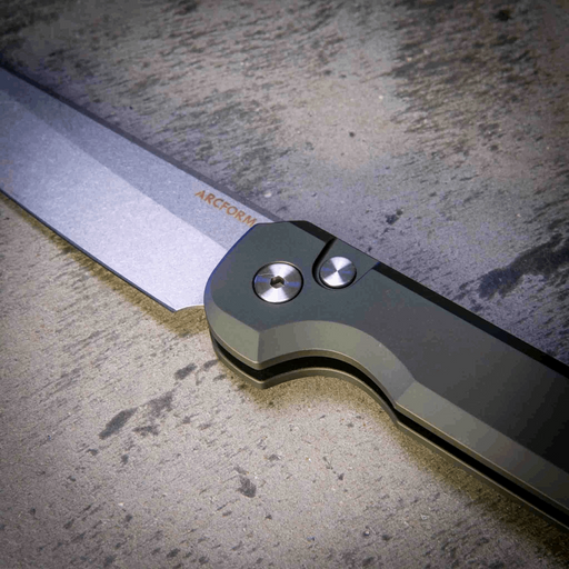 Arcform Slimfoot Auto OD Green Anodize Stonewash 3.1" 154CM Bade (USA) from NORTH RIVER OUTDOORS