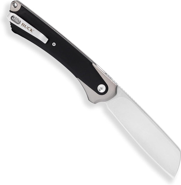 Buck 263 HiLine XL Manual Frame Lock Flipper Knife 3.75" D2 Black Stonewashed Cleaver Gray Handles from NORTH RIVER OUTDOORS