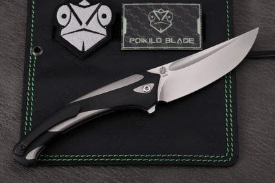 Poikilo Blade Orca Frame Lock Knife Black/Gray Titanium (3.6" Pearlescent SW) - NORTH RIVER OUTDOORS