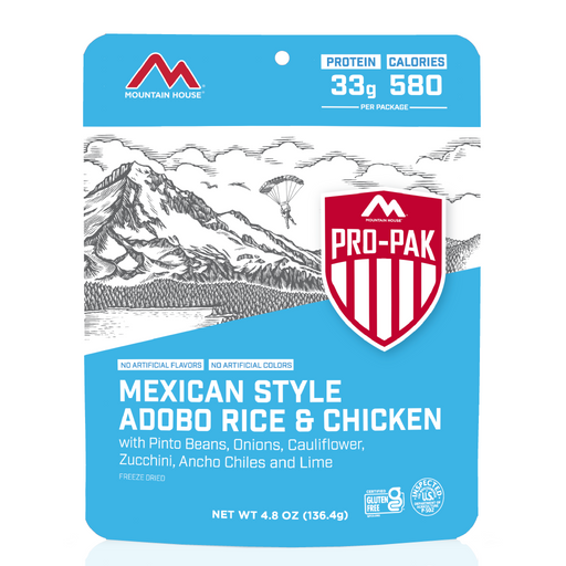 Mountain House Mexican Style Adobo Rice & Chicken Pro-Pak Hiking, Survival & Emergency Food (Pouch) from NORTH RIVER OUTDOORS