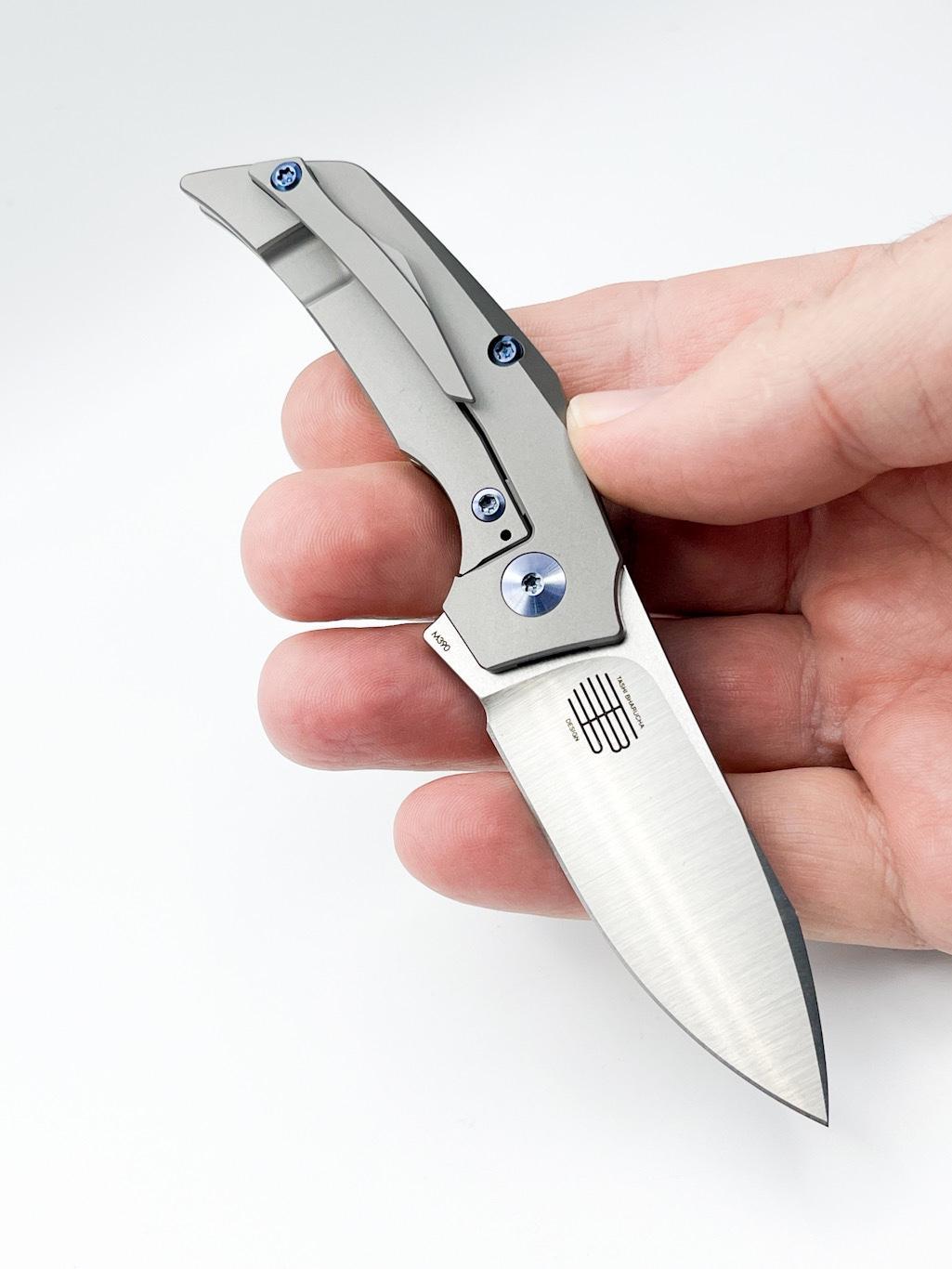 Reate Tashi Bharucha T2500 Flipper Knife 2.375" M390 Satin Blade Titanium Handles with Orange G10 Inlay - NORTH RIVER OUTDOORS