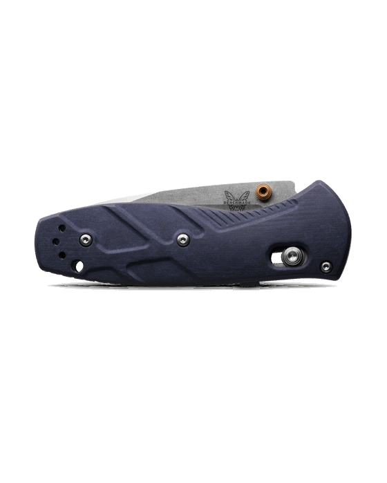 Benchmade 585-03 Mini Barrage Axis Assisted Folding Knife 2.91" S30V Satin Drop Point Plain Blue Canyon Handles from NORTH RIVER OUTDOORS