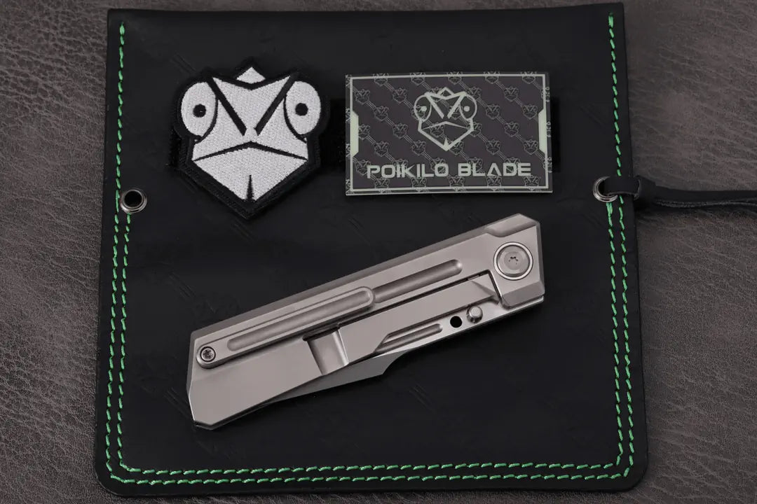 Poikilo Blade Marlin Frame Lock Knife Pearlescent SW Ti (3.7" Pearlescent SW)